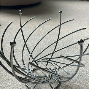 Silver Metal Fruit Basket